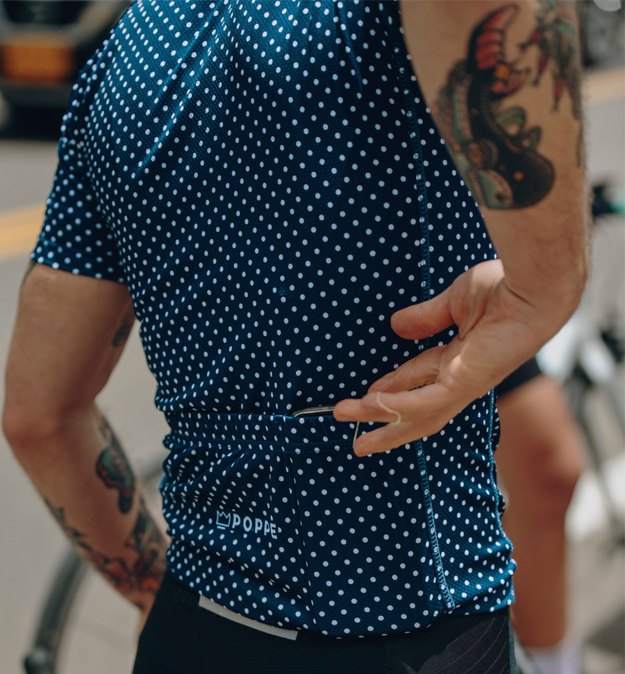 Navy Blue Dots